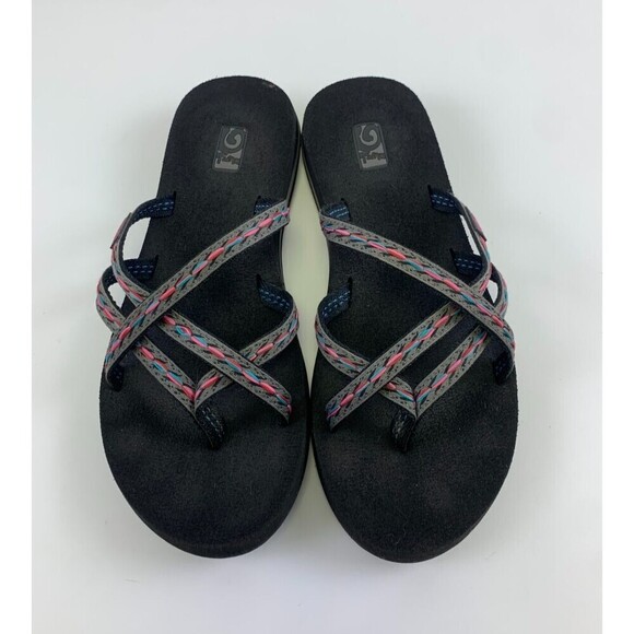 Teva Olowahu Mush Sandal 6840 Slip On Slide Strappy Felicitas Black Womens 9 - Picture 4 of 12